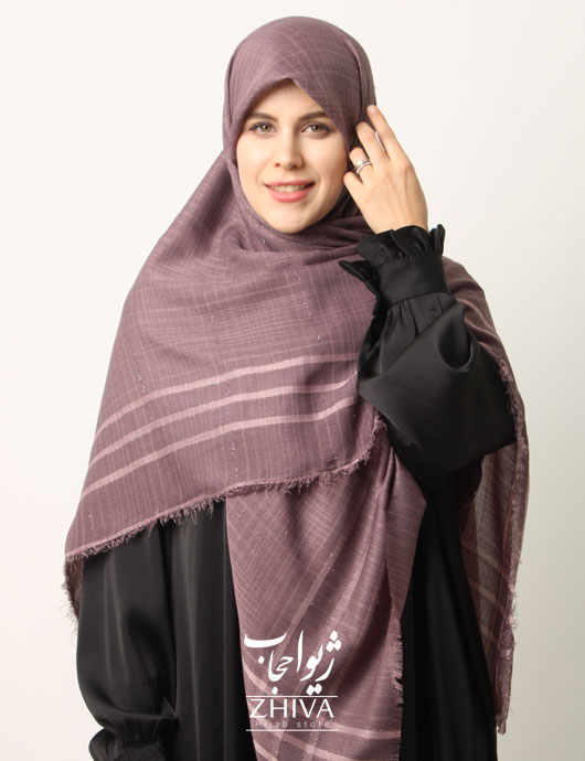 روسری نخ لینن دور ريش قواره 140 كد 9