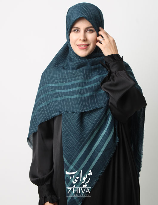 روسری نخ لینن دور ريش قواره 140 كد 11