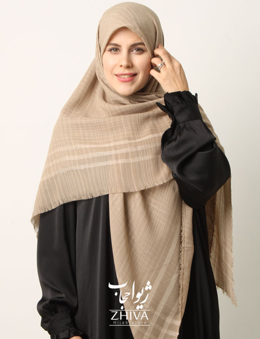روسری نخ لینن دور ريش قواره 140 كد 12