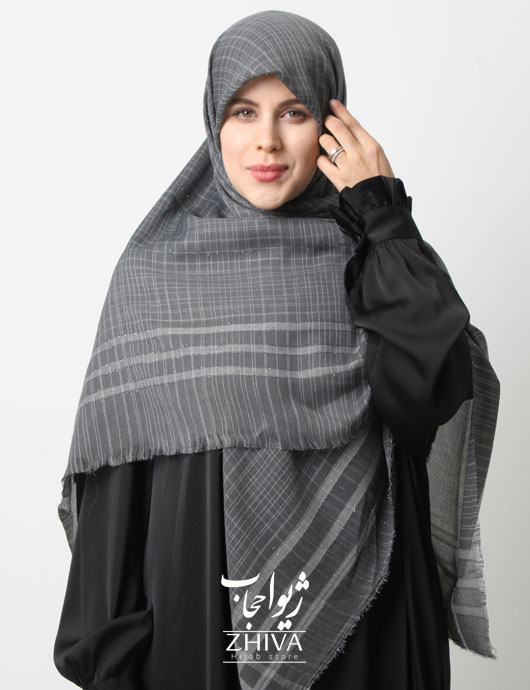 روسری نخ لینن دور ريش قواره 140 كد 14