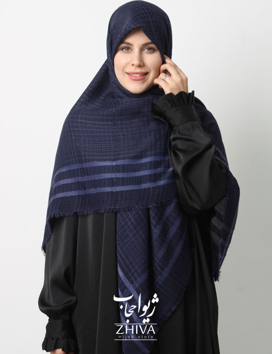 روسری نخ لینن دور ريش قواره 140 كد 18