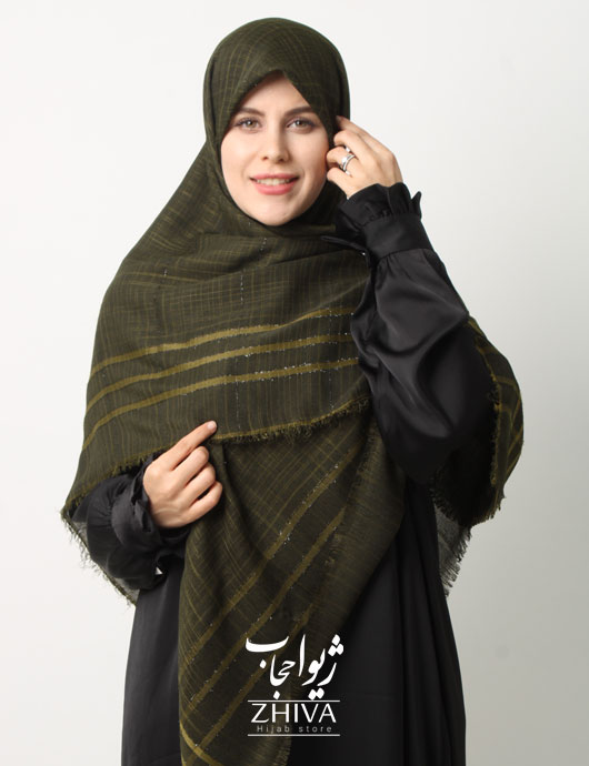 روسری نخ لینن دور ريش قواره 140 كد 20