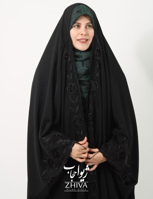 چادر عربی گلدوزی ارغوان ندا اماراتی نانو
