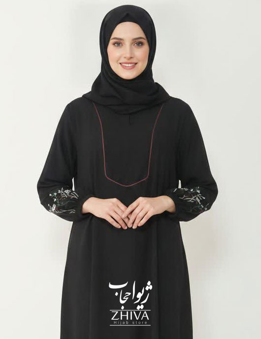 مانتو عبایی گلدوزی کادنزا لینن