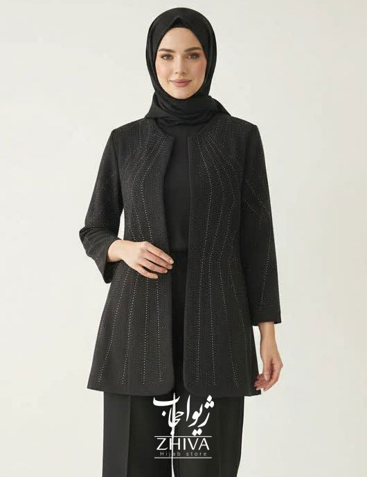 كت و شلوار مازراتی نگينی جلوبسته كد 2