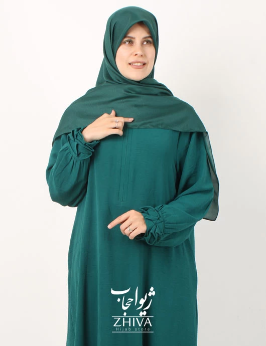 مانتو عبايی ابروبادی آناشيد سبز كد 1
