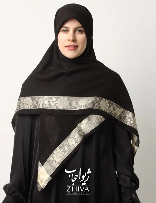 روسری حرير ترك حاشيه دار قواره 120 كد 2