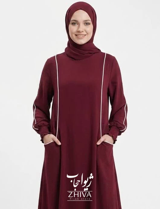 مانتو عبایی ابرو‌بادی نهال زرشكی