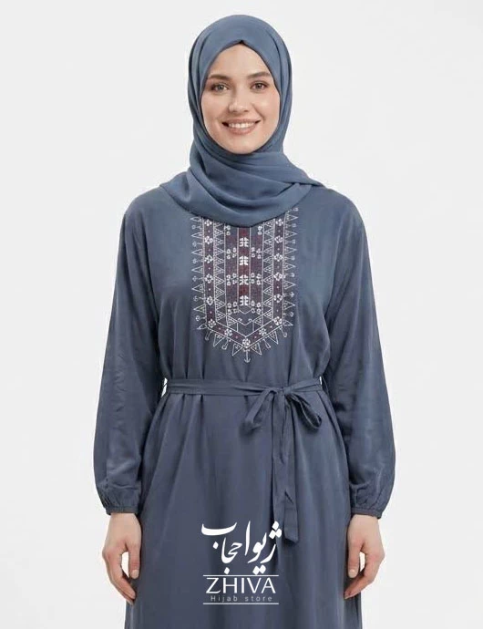 مانتو عبايي تمام نخ طوسی كد 2