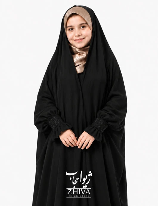 چادر عربی آستین فانتزی ساناز بچگانه