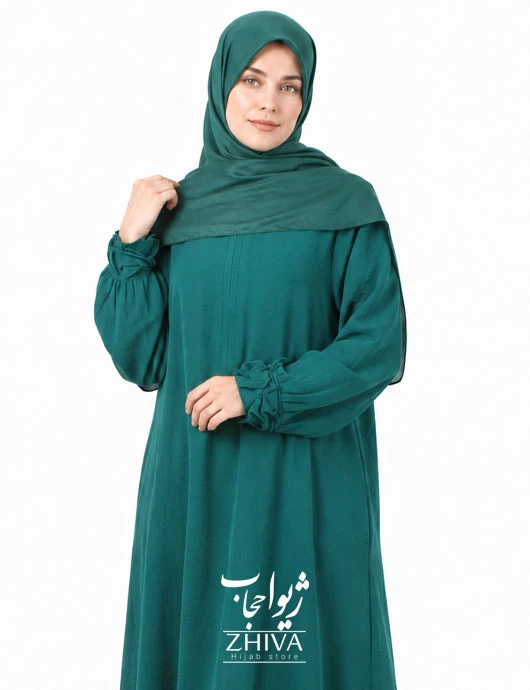 مانتو عبايی ابروبادی آناشيد سبز كد 1