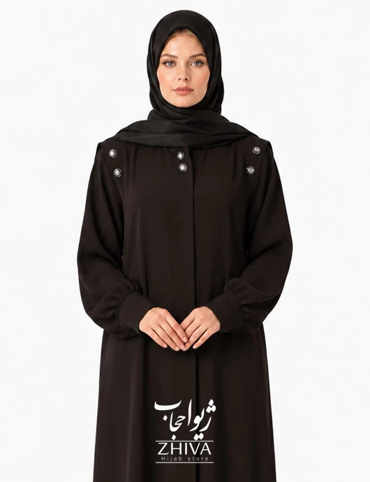 عبای آسنات جلوباز مشكی