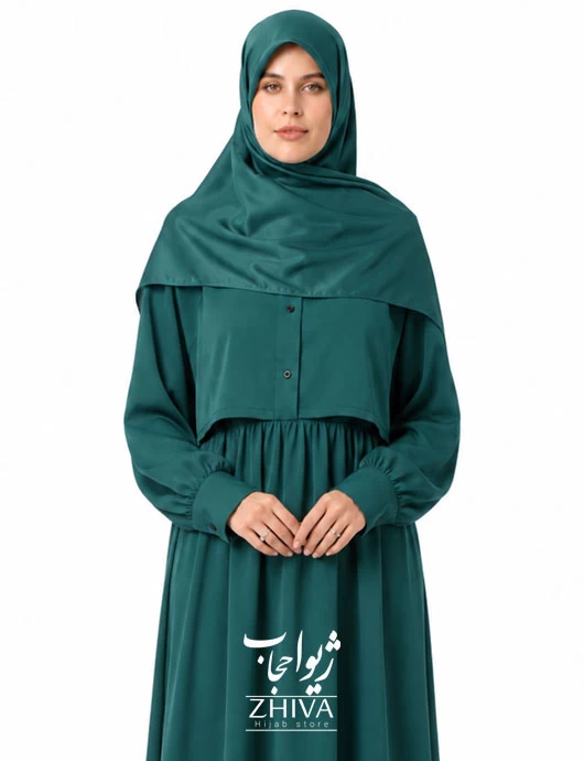 مانتو عبایی شهلا سبز كد 3
