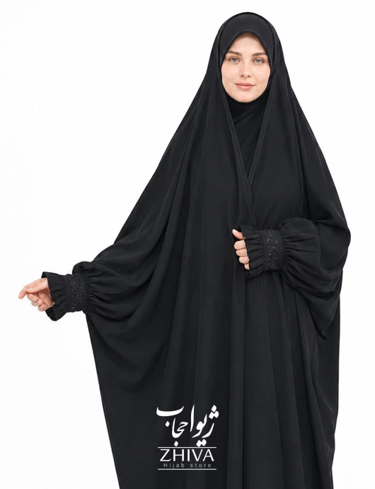 چادر عربی ساناز مچ نگين دار كرپ