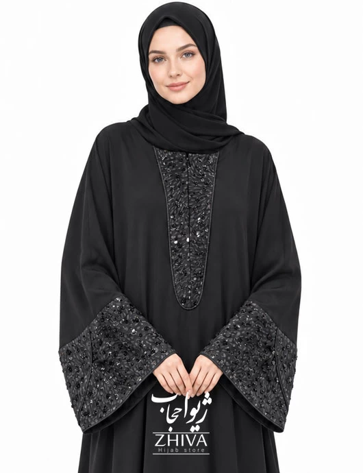 مانتو عبایی كار شده رباب
