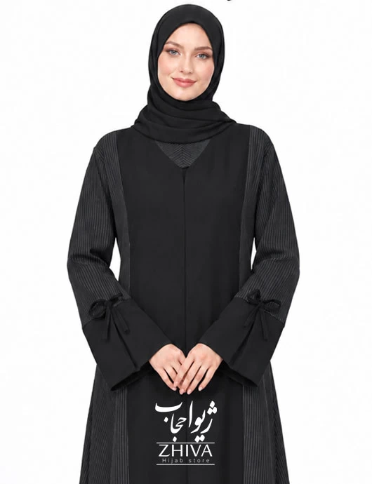 مانتو عبایی ركسانا مشكی كد 1