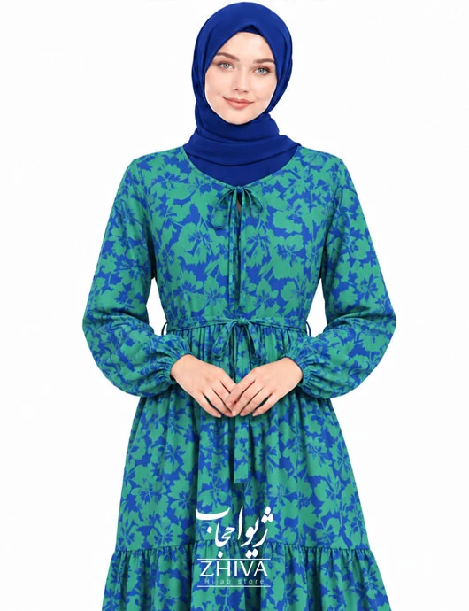 پيراهن ساحلی سه طبقه چين فلور كد26