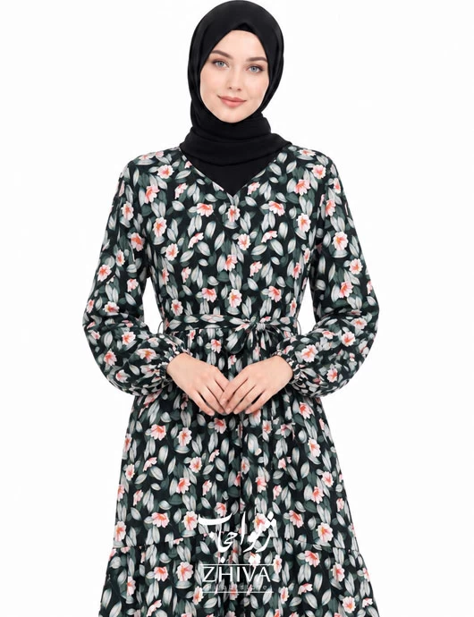 پيراهن ساحلی سه طبقه چين فلور كد28