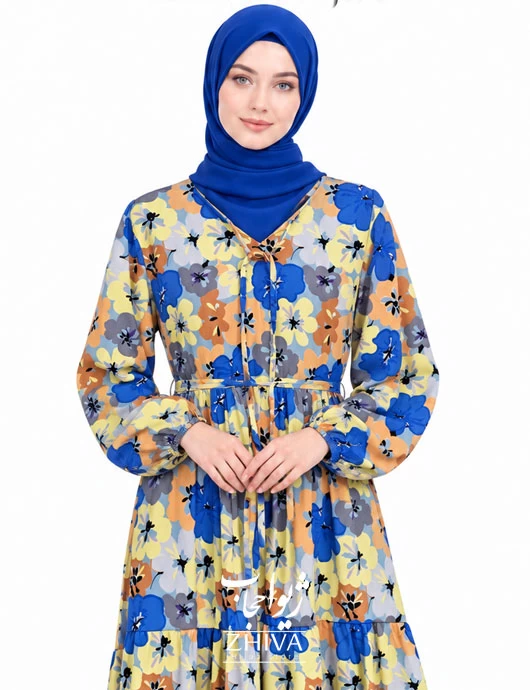 پيراهن ساحلی سه طبقه چين فلور كد 40