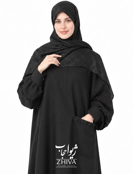 مانتو عبایی جيب دار فرشته