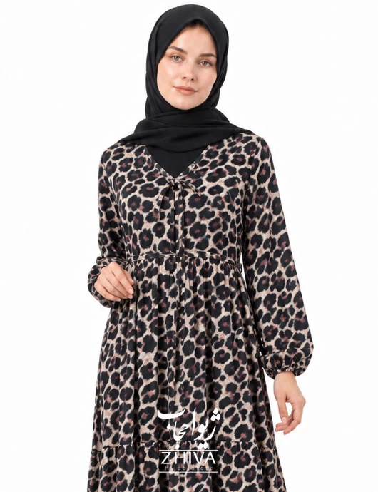 پيراهن ساحلی سه طبقه چين فلور