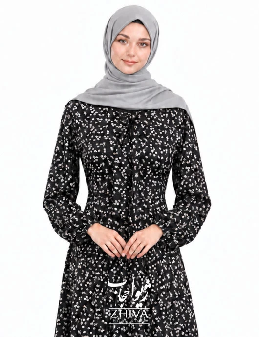 پيراهن ساحلی كلوش یقه کراواتی فلور كد 27
