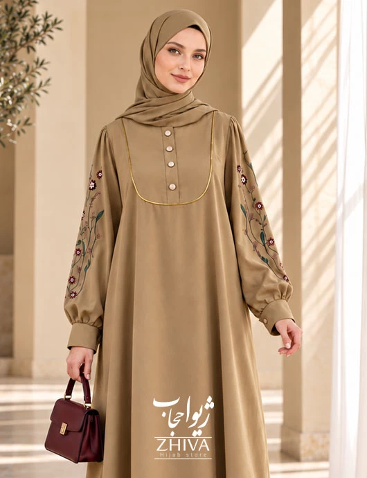 مانتو عبایی گلدوزی  و نقاشی ساره