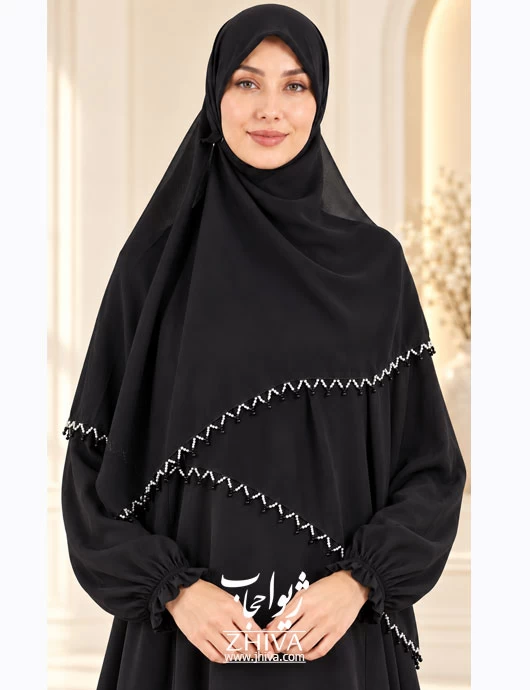 روسری كرپ حريرجواهر دوزی كد 1