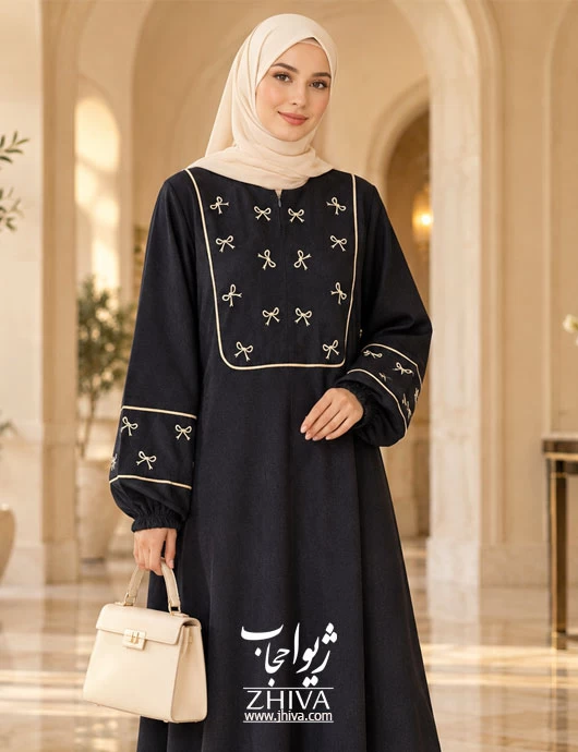 عبا مخمل کبریتی پاپيون مشكی  كد محصول 1000707