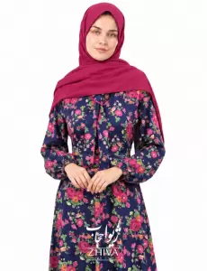 پيراهن ساحلی كلوش یقه کراواتی فلور