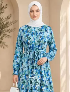 پيراهن ساحلی سه طبقه چين نخی دانژه